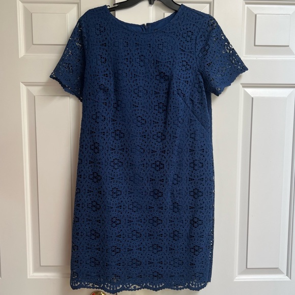 Ann Taylor Shift Cocktail Blue Dress - Picture 1 of 3